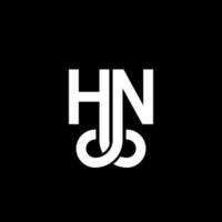 diseño del logotipo de la letra hn sobre fondo negro. concepto de logotipo de letra de iniciales creativas hn. diseño de letra hn. hn diseño de letras blancas sobre fondo negro. logotipo de hn, hn vector