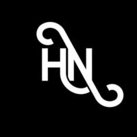 HN letter logo design on black background. HN creative initials letter logo concept. hn letter design. HN white letter design on black background. H N, h n logo vector