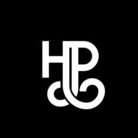 diseño de logotipo de letra hp sobre fondo negro. concepto de logotipo de letra de iniciales creativas hp. diseño de letras hp. diseño de letra hp blanco sobre fondo negro. hp, logotipo de hp vector