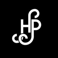 diseño de logotipo de letra hp sobre fondo negro. concepto de logotipo de letra de iniciales creativas hp. diseño de letras hp. diseño de letra hp blanco sobre fondo negro. hp, logotipo de hp vector