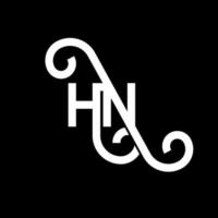 HN letter logo design on black background. HN creative initials letter logo concept. hn letter design. HN white letter design on black background. H N, h n logo vector