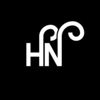 HN letter logo design on black background. HN creative initials letter logo concept. hn letter design. HN white letter design on black background. H N, h n logo vector