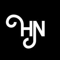 HN letter logo design on black background. HN creative initials letter logo concept. hn letter design. HN white letter design on black background. H N, h n logo vector