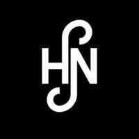 diseño del logotipo de la letra hn sobre fondo negro. concepto de logotipo de letra de iniciales creativas hn. diseño de letra hn. hn diseño de letras blancas sobre fondo negro. logotipo de hn, hn vector