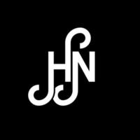 diseño del logotipo de la letra hn sobre fondo negro. concepto de logotipo de letra de iniciales creativas hn. diseño de letra hn. hn diseño de letras blancas sobre fondo negro. logotipo de hn, hn vector