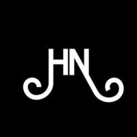 HN letter logo design on black background. HN creative initials letter logo concept. hn letter design. HN white letter design on black background. H N, h n logo vector