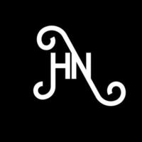 HN letter logo design on black background. HN creative initials letter logo concept. hn letter design. HN white letter design on black background. H N, h n logo vector