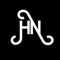 HN letter logo design on black background. HN creative initials letter logo concept. hn letter design. HN white letter design on black background. H N, h n logo vector