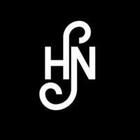 diseño del logotipo de la letra hn sobre fondo negro. concepto de logotipo de letra de iniciales creativas hn. diseño de letra hn. hn diseño de letras blancas sobre fondo negro. logotipo de hn, hn vector