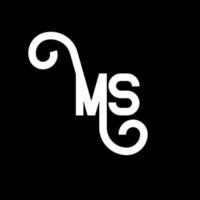 diseño del logotipo de la letra ms. icono del logotipo de letras iniciales ms. plantilla de diseño de logotipo mínimo de letra abstracta ms. vector de diseño de letra ms con colores negros. logotipo de la sra.