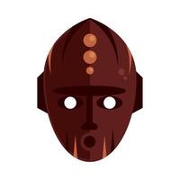 wooden african mask vector