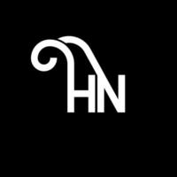 diseño del logotipo de la letra hn sobre fondo negro. concepto de logotipo de letra de iniciales creativas hn. diseño de letra hn. hn diseño de letras blancas sobre fondo negro. logotipo de hn, hn vector