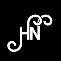 diseño del logotipo de la letra hn sobre fondo negro. concepto de logotipo de letra de iniciales creativas hn. diseño de letra hn. hn diseño de letras blancas sobre fondo negro. logotipo de hn, hn vector