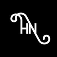 diseño del logotipo de la letra hn sobre fondo negro. concepto de logotipo de letra de iniciales creativas hn. diseño de letra hn. hn diseño de letras blancas sobre fondo negro. logotipo de hn, hn vector