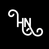 diseño del logotipo de la letra hn sobre fondo negro. concepto de logotipo de letra de iniciales creativas hn. diseño de letra hn. hn diseño de letras blancas sobre fondo negro. logotipo de hn, hn vector