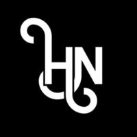 HN letter logo design on black background. HN creative initials letter logo concept. hn letter design. HN white letter design on black background. H N, h n logo vector