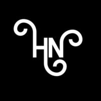 HN letter logo design on black background. HN creative initials letter logo concept. hn letter design. HN white letter design on black background. H N, h n logo vector