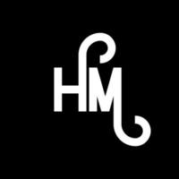 HM letter logo design on black background. HM creative initials letter logo concept. hm letter design. HM white letter design on black background. H M, h m logo vector