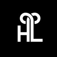 diseño del logotipo de la letra hl sobre fondo negro. hl concepto de logotipo de letra inicial creativa. diseño de letra hl. hl diseño de letras blancas sobre fondo negro. logotipo de hl, hl vector