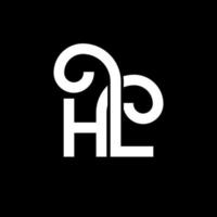 diseño del logotipo de la letra hl sobre fondo negro. hl concepto de logotipo de letra inicial creativa. diseño de letra hl. hl diseño de letras blancas sobre fondo negro. logotipo de hl, hl vector