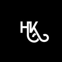 diseño de logotipo de letra hk sobre fondo negro. concepto de logotipo de letra de iniciales creativas hk. diseño de letra hh. hk diseño de letras blancas sobre fondo negro. logotipo de hk, hk vector