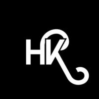 diseño de logotipo de letra hk sobre fondo negro. concepto de logotipo de letra de iniciales creativas hk. diseño de letra hh. hk diseño de letras blancas sobre fondo negro. logotipo de hk, hk vector