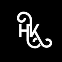 diseño de logotipo de letra hk sobre fondo negro. concepto de logotipo de letra de iniciales creativas hk. diseño de letra hh. hk diseño de letras blancas sobre fondo negro. logotipo de hk, hk vector