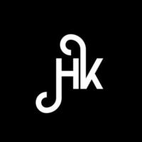 diseño de logotipo de letra hk sobre fondo negro. concepto de logotipo de letra de iniciales creativas hk. diseño de letra hh. hk diseño de letras blancas sobre fondo negro. logotipo de hk, hk vector