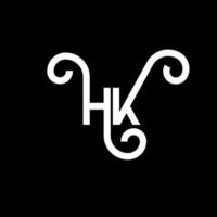 diseño de logotipo de letra hk sobre fondo negro. concepto de logotipo de letra de iniciales creativas hk. diseño de letra hh. hk diseño de letras blancas sobre fondo negro. logotipo de hk, hk vector