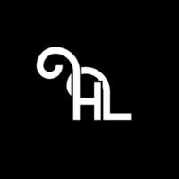 diseño del logotipo de la letra hl sobre fondo negro. hl concepto de logotipo de letra inicial creativa. diseño de letra hl. hl diseño de letras blancas sobre fondo negro. logotipo de hl, hl vector