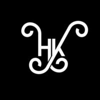 diseño de logotipo de letra hk sobre fondo negro. concepto de logotipo de letra de iniciales creativas hk. diseño de letra hh. hk diseño de letras blancas sobre fondo negro. logotipo de hk, hk vector