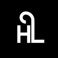 diseño del logotipo de la letra hl sobre fondo negro. hl concepto de logotipo de letra inicial creativa. diseño de letra hl. hl diseño de letras blancas sobre fondo negro. logotipo de hl, hl vector