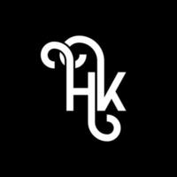 diseño de logotipo de letra hk sobre fondo negro. concepto de logotipo de letra de iniciales creativas hk. diseño de letra hh. hk diseño de letras blancas sobre fondo negro. logotipo de hk, hk vector