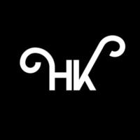 HK letter logo design on black background. HK creative initials letter logo concept. hh letter design. HK white letter design on black background. H K, h k logo vector