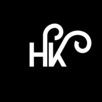 diseño de logotipo de letra hk sobre fondo negro. concepto de logotipo de letra de iniciales creativas hk. diseño de letra hh. hk diseño de letras blancas sobre fondo negro. logotipo de hk, hk vector