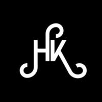 diseño de logotipo de letra hk sobre fondo negro. concepto de logotipo de letra de iniciales creativas hk. diseño de letra hh. hk diseño de letras blancas sobre fondo negro. logotipo de hk, hk vector