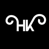 diseño de logotipo de letra hk sobre fondo negro. concepto de logotipo de letra de iniciales creativas hk. diseño de letra hh. hk diseño de letras blancas sobre fondo negro. logotipo de hk, hk vector