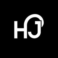 diseño del logotipo de la letra hj sobre fondo negro. concepto de logotipo de letra de iniciales creativas hj. diseño de letra hj. hj diseño de letras blancas sobre fondo negro. hj, logotipo de hj vector