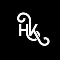 diseño de logotipo de letra hk sobre fondo negro. concepto de logotipo de letra de iniciales creativas hk. diseño de letra hh. hk diseño de letras blancas sobre fondo negro. logotipo de hk, hk vector