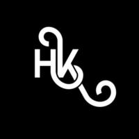 diseño de logotipo de letra hk sobre fondo negro. concepto de logotipo de letra de iniciales creativas hk. diseño de letra hh. hk diseño de letras blancas sobre fondo negro. logotipo de hk, hk vector