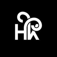 diseño de logotipo de letra hk sobre fondo negro. concepto de logotipo de letra de iniciales creativas hk. diseño de letra hh. hk diseño de letras blancas sobre fondo negro. logotipo de hk, hk vector