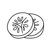 cucumber in doodle style vector