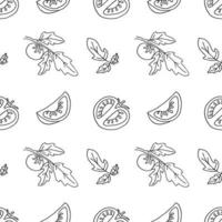 pattern tomatoes in doodle style vector