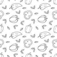 pattern with bell pepper vector