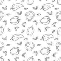 pattern with bell pepper vector