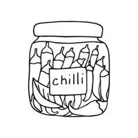 canned chili peppers in a jar vector