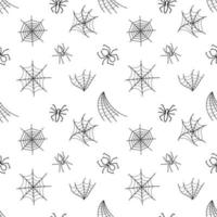 pattern with spiders and cobwebs vector