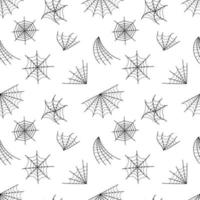 pattern with spiders and cobwebs vector