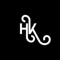 HK letter logo design on black background. HK creative initials letter logo concept. hh letter design. HK white letter design on black background. H K, h k logo vector