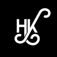 diseño de logotipo de letra hk sobre fondo negro. concepto de logotipo de letra de iniciales creativas hk. diseño de letra hh. hk diseño de letras blancas sobre fondo negro. logotipo de hk, hk vector